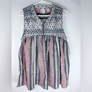 Rachel Zoe Boho Cotton Top in Teal and Lavender Size Large